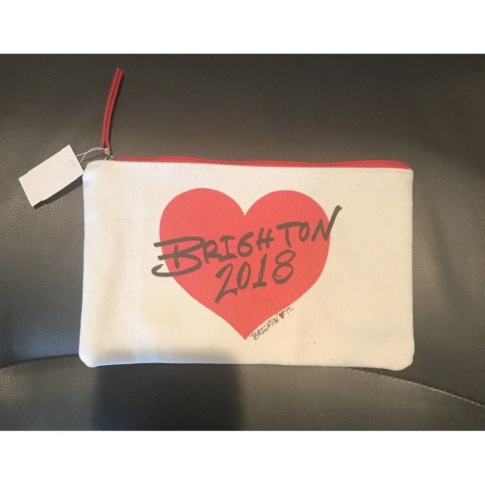 BRIGHTON Fashionista Canvas Zipper Pouch Makeup Jewelry Bag NEW